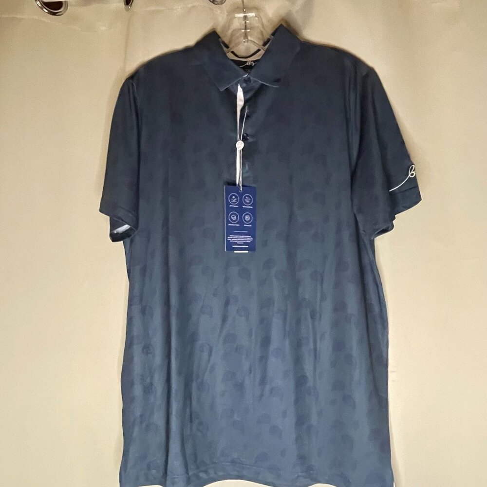 Men's Golf Polo Small Paisley Pattern Boston Scott Links Collection NWT